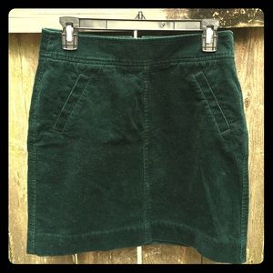 Ann Taylor LOFT Green Corduroy Skirt